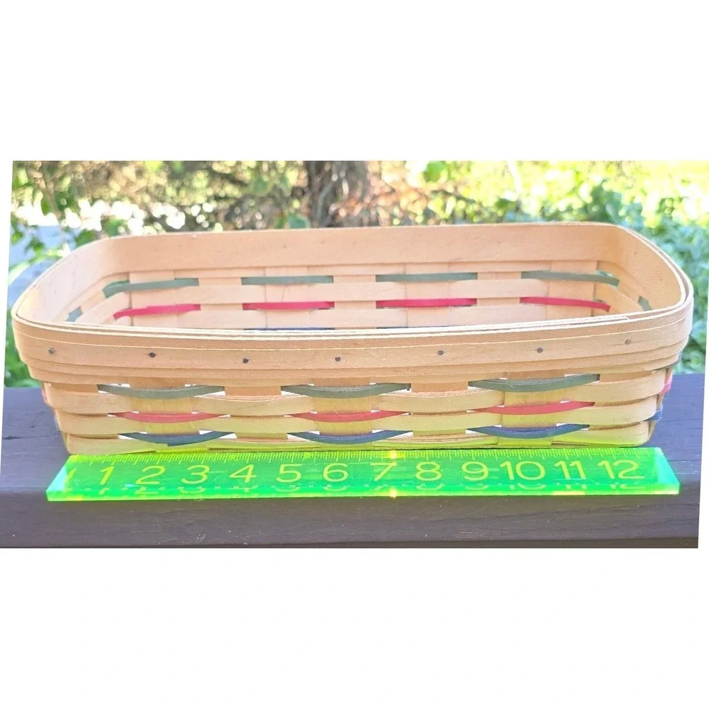 Longaberger 1999 Medium Desk Organizer Basket Woven Accent Strips